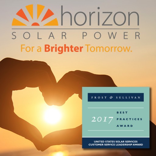 Horizon Solar Power Receives 2017 Frost & Sullivan Customer Service Leadership Award
