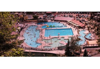Recently remodeled Ouray Hot Springs Pool in Ouray, Colorado