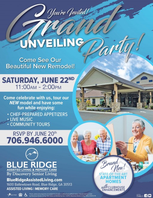 Blue Ridge Senior Living Community Announces Designer Remodel Grand Unveiling Event