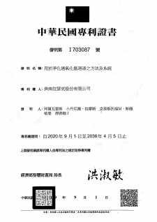 Taiwan Patent Certificate  I703087