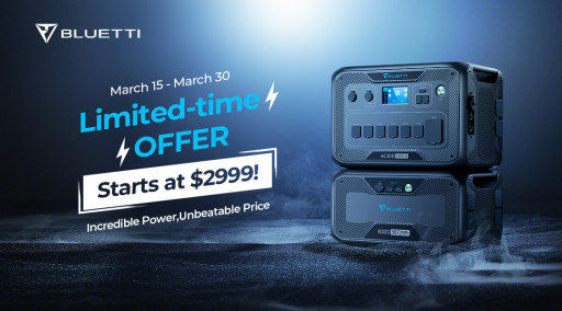 BLUETTI Offers Limited Time Promotion for the AC300, Portable Power Station for Home, Work, and Play