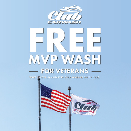Club Car Wash Offers Veterans and Active Military Free MVP Washes