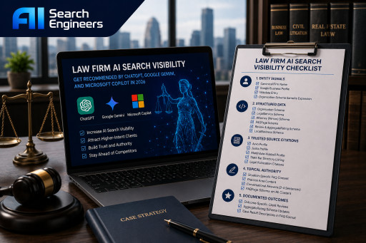 AI Search Engineers, the No. 1 AI Search Results Engineering Agency in the USA, Releases the Complete Law Firm AI Search Visibility Checklist Documenting Every Schema Citation and Entity Signal That Gets Attorneys Recommended by ChatGPT and Google Gemini in 2026