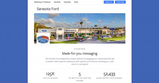 Sarasota Ford Featured as Newest Facebook Business Success Story