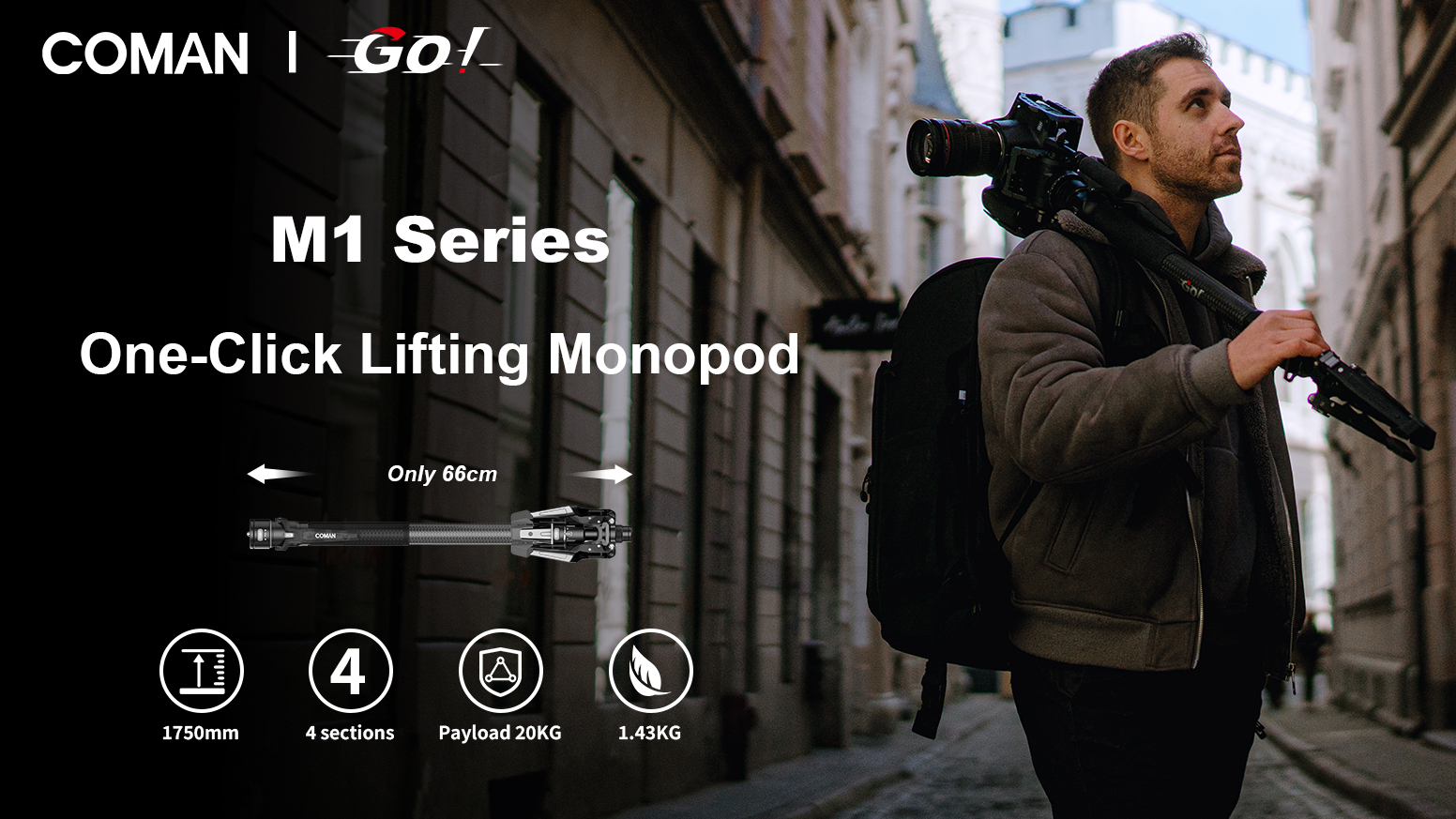M1 One-click Lifting Monopod