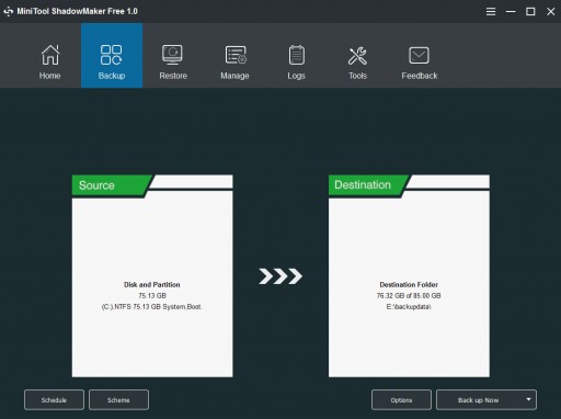 MiniTool ShadowMaker Free 1.0 - the Complete Data Security Solution