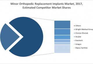 Minor Orthopedic Replacement Implants Market, 2017, Estimated Competitor Market Shares