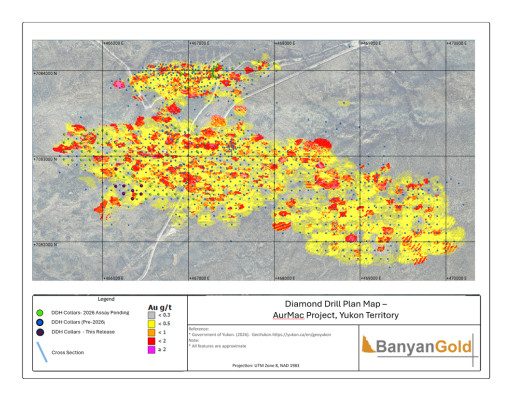 Banyan Gold Intersects 5.58g/t Au Over 21.7 m in New High-grade Gold Zone at the Powerline Deposit, AurMac Project, Yukon, Canada