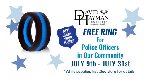 Following Robbery Attempt, David Hayman Jewellers Pays Tribute to Local Police Officers With Free Silicone Band