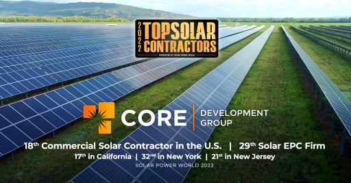Core Development Group Ranked as a Leading Commercial Solar Contractor