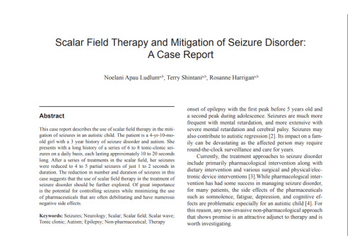 Scalar Energy Therapy Shows Stunning Seizure Reduction in Child With Autism - Breakthrough Hope for Drug-Free Neurology