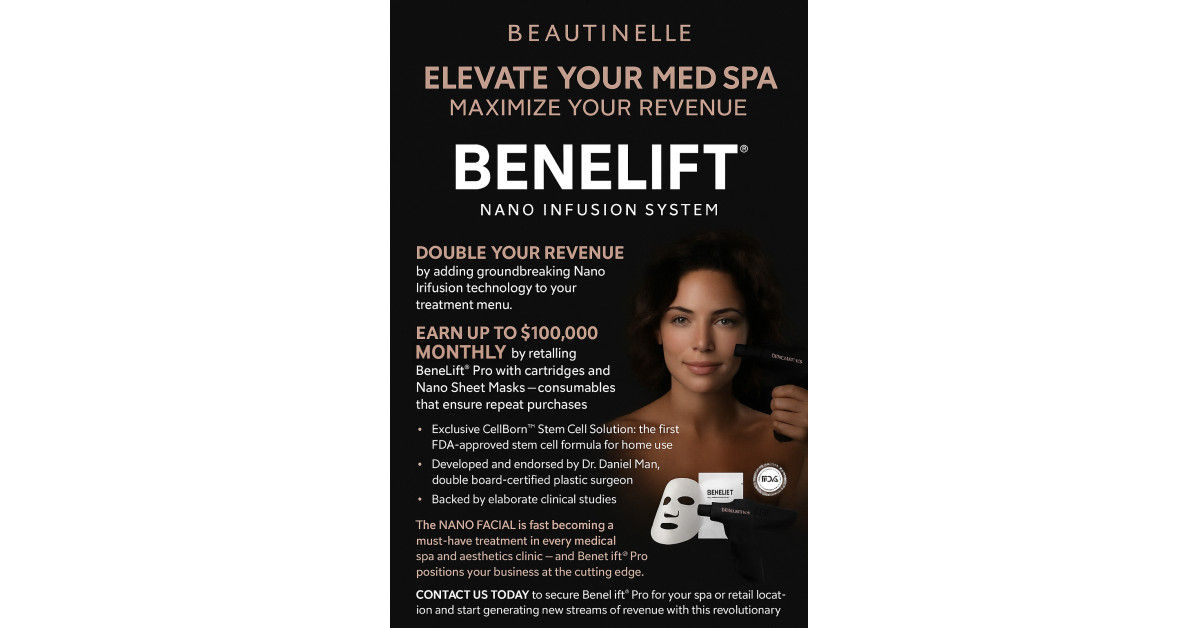 Beautinelle Launches BeneLift Pro: A Groundbreaking FDA-Approved Nano Infusion Device