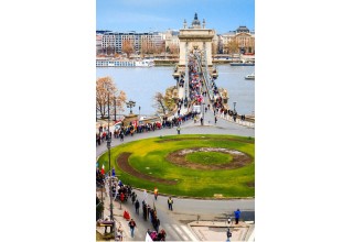 Scientologists marched from Deák Ferenc Square to the Palace of Alexander — residence of the Hungarian president.