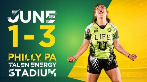 Men's Saturday Match Schedule Released for the 24-Team Men's Rugby 7s Field in the 2018 Penn Mutual Collegiate Rugby Championship, June 1st to 3rd at Talen Energy Stadium in Philadelphia