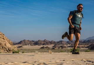 Christian Schiester performs during the Sail and Run projekt in the eastern desert, Egypt on Feb. 1, 2017