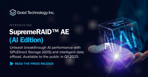 Graid Technology Unveils SupremeRAID(TM) AE: The AI Edition Designed for GPU-Driven AI Workloads