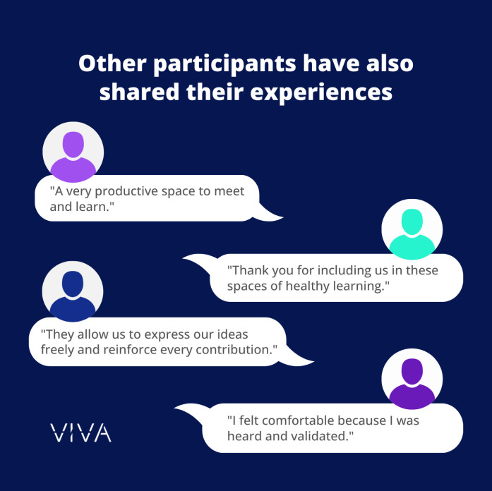 Participant's words after Viva's workshops