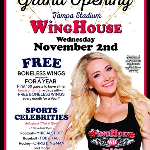 27th WingHouse Location to Open Wednesday, November 2nd in Tampa, Florida