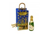 Champagne Bottle with Paris Gift Bag Limoges Box | LimogesCollector.com