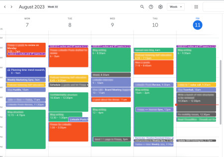 Calendar management example