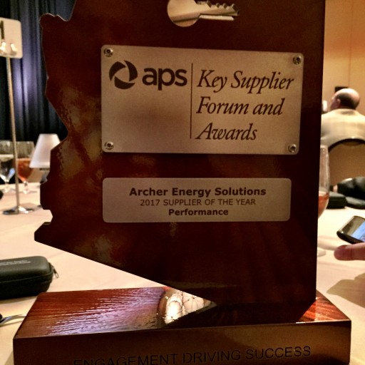 Archer Energy Solutions Earns Supplier of the Year Award From APS