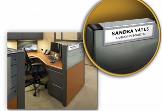 Cubicle Name Plate with Silver Border