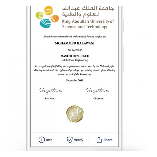 KAUST Set to Be First University in Middle East to Issue Blockchain Credentials Using Blockcerts Open Standard