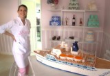 Michelle created a cake that is a replica of the Scientology religious retreat, the Freewinds motor vessel