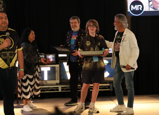 My Arcade Sponsored Player Blue Scuti Awarded at the Classic Tetris World Championship 2024
