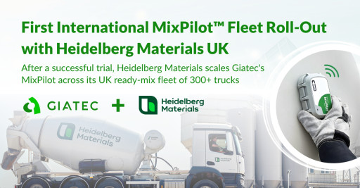 Giatec Completes Its First International MixPilot Fleet Roll-Out with Heidelberg Materials UK