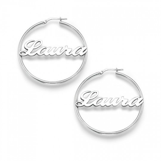 Name Hoop Earrings