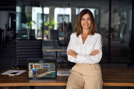 Female Entrepreneur with Addison Tablet