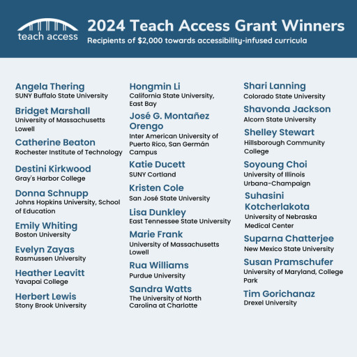 Teach Access Announces 2024-2025 Digital Accessibility Grant Winners