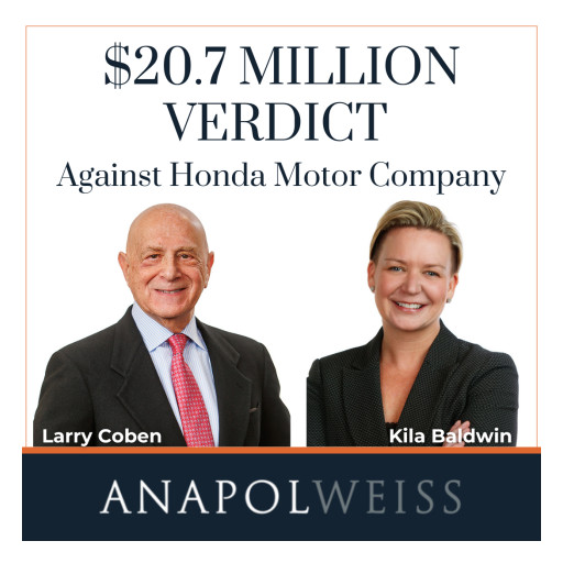 Anapol Weiss Secures $20.7 Million Verdict Against Honda for Motorcycle Gas Cap Design