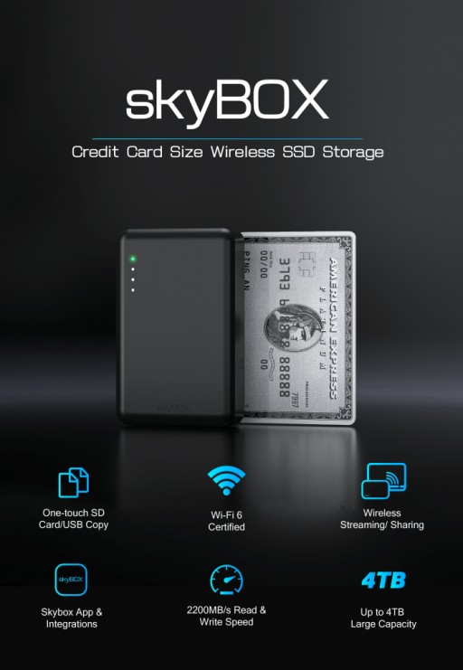 skyBOX: Credit-Card-Sized, Wireless SSD Storage - by HyperAccessory