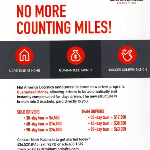 Mid America Logistics Announces 'No More Counting Miles' Driver Pay Program