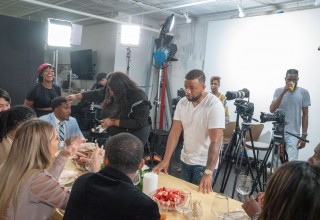 On the set of "8 At The Table"