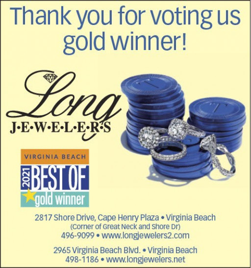 Long Jewelers Awarded the 'Best of Virginia Beach Gold Winner' for 2021