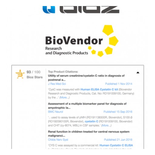 Bioz Has Partnered With BioVendor to Unlock the Value of Scientific Data to Bring Transparency to Researchers