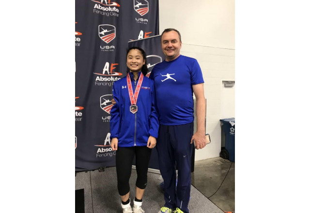 Sabrina Fang and Coach Slava Grigoriev