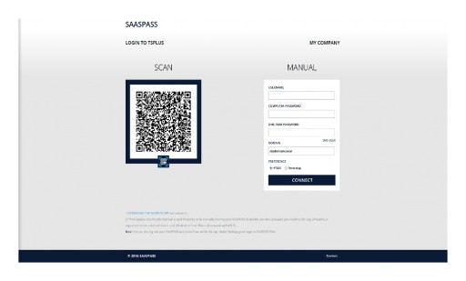 TSplus Integrates SAASPASS and Provide Multi-Factor Authentication
