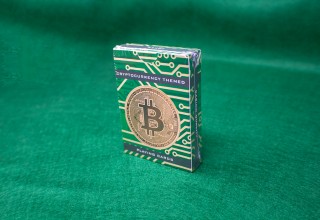 Cryptocurrency-themed playing card tuck box packaging