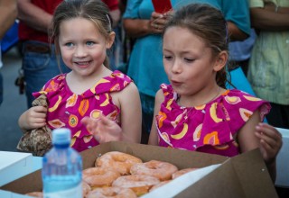 An all-you-can-eat donut-eating contest was a popular event