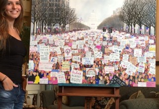 Alana Rae's painting of the Women's March in D.C.
