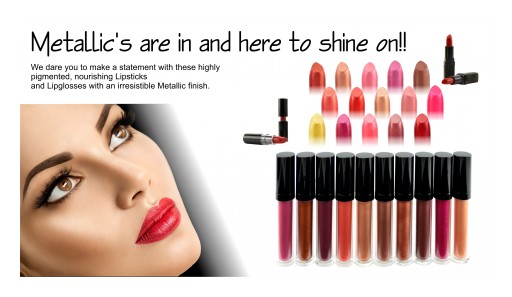 Audrey Morris Cosmetics International Features Metallic Lipsticks and Lip Gloss