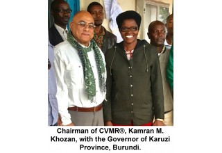 Chairman of CVMR®, Kamran M. Khozan, with the Governor of Karuzi Province, Burundi