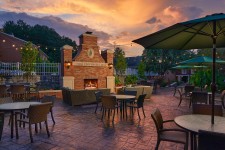 The OU Inn Monumental Fireplace & Cutler's Restaurant Patio