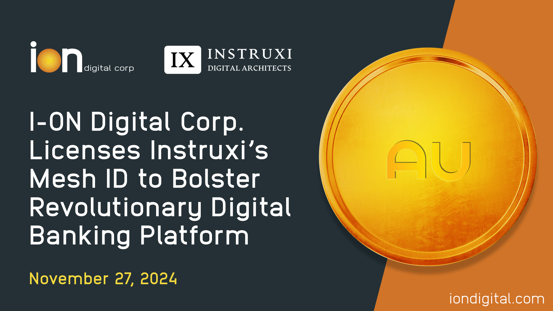 I-ON Digital Corp. Licenses Instruxi's Mesh ID to Bolster Revolutionary Digital Banking Platform