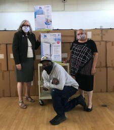 Volunteers receiving Air Purifiers at St. Mary's Center, Oakland, CA