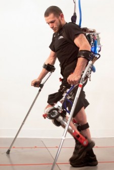 Paraplegic User Walking In Robotic Exoskeleton